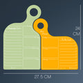 Two magnetic boards, one green and one orange, with planning and to-do list functions on a dark blue background.